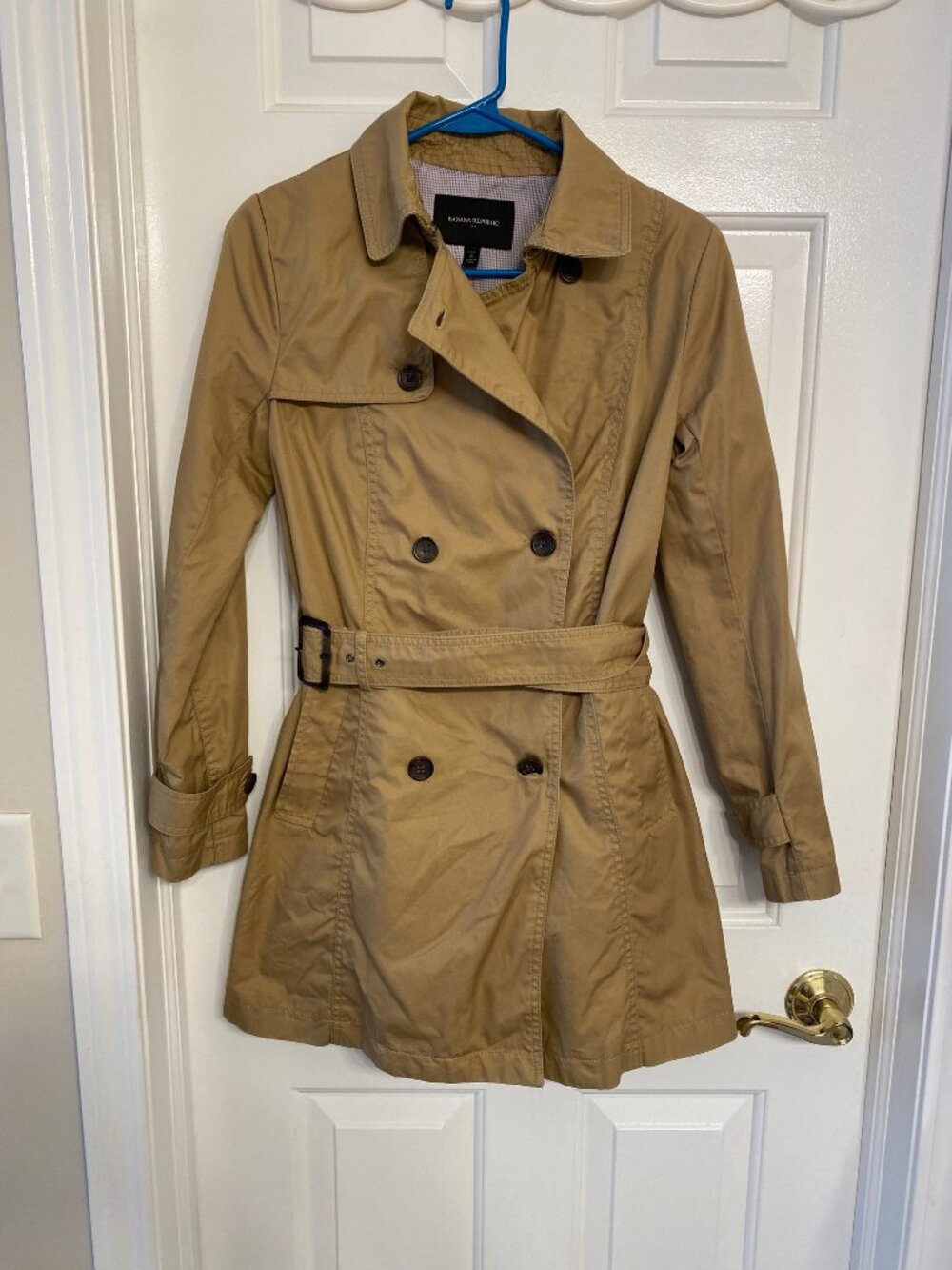 Banana Republic Classic Belted Trench Coat Cashew Petite Small SP